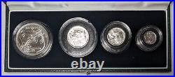 2003 Silver Proof Britannia Collection 4 Piece Set in Original Box and COA