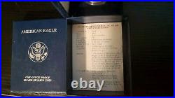 2003 W Silver Proof American Eagle Coin WithMint Box and COA