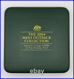 2004 $1 Australia 1 Oz Silver Proof Kookaburra Coin. ORIGINAL BOX COIN & COA