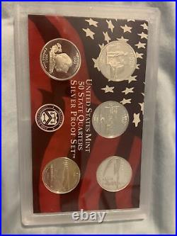 2004 2005 2006 S US Mint 50 State Quarters Silver Proof Set Original Box & COA