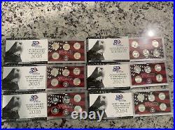 2004 2005 Silver Proof State Quarter Set 90% Silver Lot of 6 Box & COA