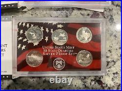 2004 2005 Silver Proof State Quarter Set 90% Silver Lot of 6 Box & COA