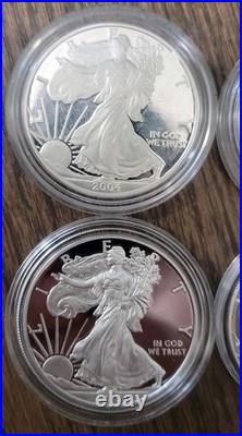 2004,2012,2013,2023 PROOF 1 oz. 999 Fine American Silver Eagle No Box or COA