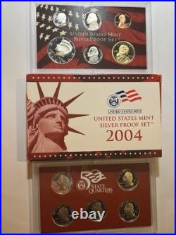 2004-S 90% Silver Proof Set 11-Coin Set with Original Government Packaging Box COA