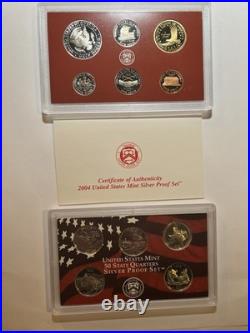 2004-S 90% Silver Proof Set 11-Coin Set with Original Government Packaging Box COA