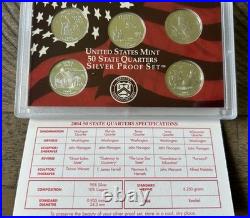 2004-S US Mint Silver Proof Set 11 Coins OGP Red Box COA 90% State Quarters
