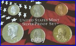 2004-S US Mint Silver Proof Set 11 Coins OGP Red Box COA 90% State Quarters