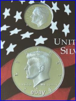 2004-S US Mint Silver Proof Set 11 Coins OGP Red Box COA 90% State Quarters