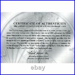 2004-W DCAM Gem Proof Silver Eagle Original Box and Certificate of Authenticity