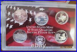 2004 to 2020 Silver 1/4$ Proof Sets (17) sets with COA's and boxes