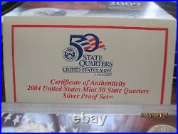 2004 to 2020 Silver 1/4$ Proof Sets (17) sets with COA's and boxes