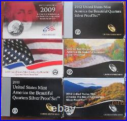 2004 to 2020 Silver 1/4$ Proof Sets (17) sets with COA's & boxes