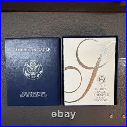 2005 American Eagle One Ounce Silver Proof Coin With COA & Case Box