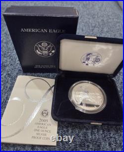 2005 American Eagle One Ounce Silver Proof Coin with Box & COA