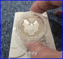 2005 American Eagle One Ounce Silver Proof Coin with Box & COA