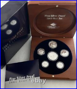 2005 Australia Fine Silver Proof Set in Timber Display Box 2005 Australia Fine Silver Proof Set in Timber Display Box