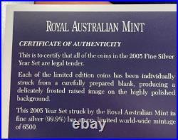 2005 Australia Fine Silver Proof Set in Timber Display Box