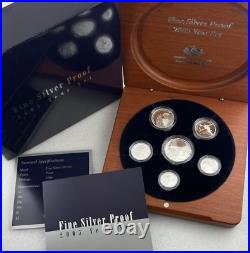 2005 Australian Fine Silver Proof Set in Hardwood Display Box POPULAR SET