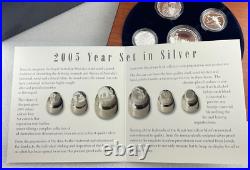 2005 Australian Fine Silver Proof Set in Hardwood Display Box POPULAR SET