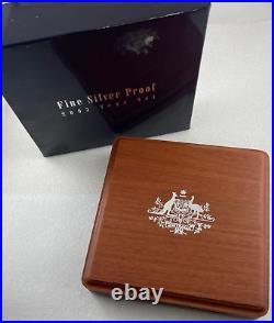 2005 Australian Fine Silver Proof Set in Hardwood Display Box POPULAR SET