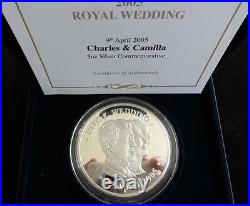 2005 Fine Silver Proof 5oz Britannia Coin Box + Coa Charles & Camilla Wedding