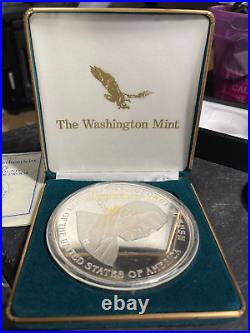 2005 George W. Bush Half Pound. 999 Silver Inaugural Silver Proof Box/coa