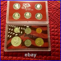 2005 SILVER PROOF SET Box & COA + 2001 Silver Quarters Proof Set (No Box Or COA)