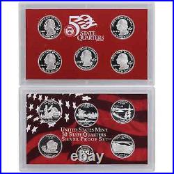 2005 S SILVER Proof State Quarter Set No Box / Coa