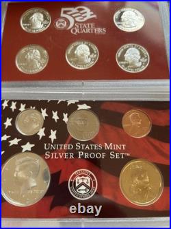 2005 United States Mint Silver Proof Set with Certificate of Authenticity and box