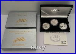 2006 American Silver Eagle 20th Anniversary 3 Silver Coin Set with BOX and COA 2006 American Silver Eagle 20th Anniversary 3 Silver Coin Set with BOX and COA