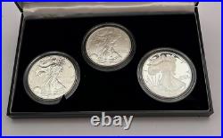2006 American Silver Eagle 20th Anniversary 3 Silver Coin Set with BOX and COA