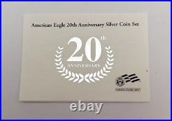 2006 American Silver Eagle 20th Anniversary 3 Silver Coin Set with BOX and COA