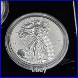 2006 SILVER AMERICAN EAGLE 20th ANNIVERSARY 3 COIN SET WITH BOX & COA US MINT