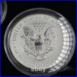2006 SILVER AMERICAN EAGLE 20th ANNIVERSARY 3 COIN SET WITH BOX & COA US MINT
