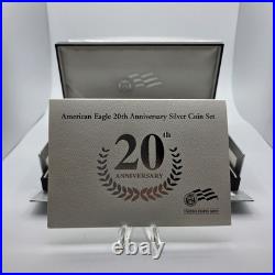 2006 SILVER AMERICAN EAGLE 20th ANNIVERSARY 3 COIN SET WITH BOX & COA US MINT