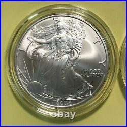 2006-W $1 American Silver Eagle 3 Piece Anniv Set with 2006-P Reverse Proof NO BOX