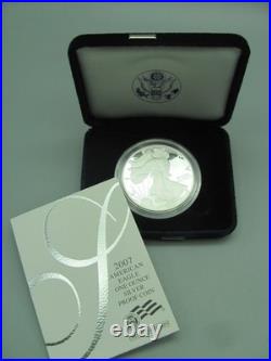 2007 American Eagle Proof Silver Dollar with Box and COA