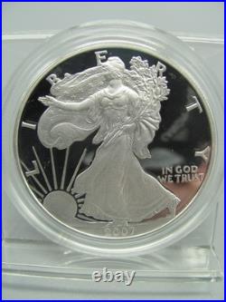 2007 American Eagle Proof Silver Dollar with Box and COA