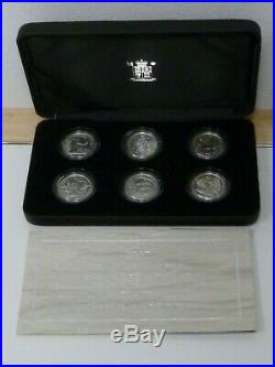 2007 Britannia 20th Anniversary Silver Proof 6-Coin One Pound Collection Boxed