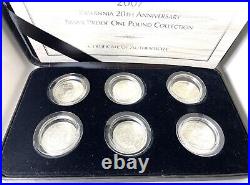 2007 Britannia 20th Anniversary Silver Proof One Pound Coin Set 6 Pieces in Box 2007 Britannia 20th Anniversary Silver Proof One Pound Coin Set 6 Pieces in Box