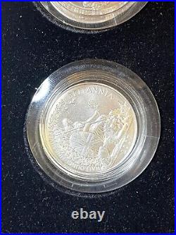 2007 Britannia 20th Anniversary Silver Proof One Pound Coin Set 6 Pieces in Box 2007 Britannia 20th Anniversary Silver Proof One Pound Coin Set 6 Pieces in Box