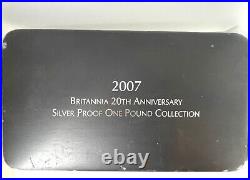 2007 Britannia 20th Anniversary Silver Proof One Pound Coin Set 6 Pieces in Box 2007 Britannia 20th Anniversary Silver Proof One Pound Coin Set 6 Pieces in Box
