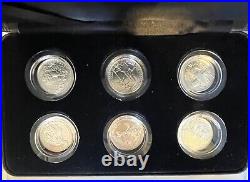 2007 Britannia 20th Anniversary Silver Proof One Pound Coin Set 6 Pieces in Box 2007 Britannia 20th Anniversary Silver Proof One Pound Coin Set 6 Pieces in Box
