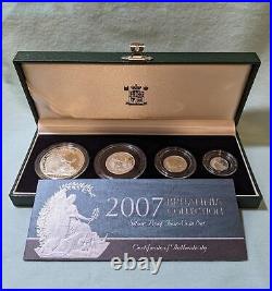 2007 Britannia. 958 Silver Proof 4 Coin Collection Royal Mint #049 with Box COA 2007 Britannia. 958 Silver Proof 4 Coin Collection Royal Mint #049 with Box COA