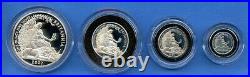 2007 Britannia. 958 Silver Proof 4 Coin Collection Royal Mint #049 with Box COA