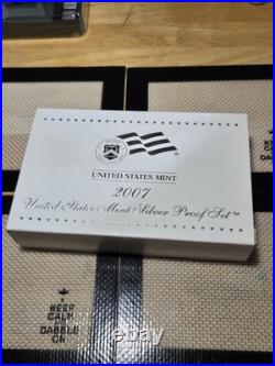 2007-S Silver Proof Set 14 Coins 90% Silver $1.85 FV Original Box & COA US Mint