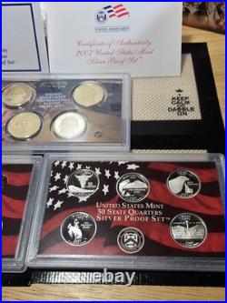 2007-S Silver Proof Set 14 Coins 90% Silver $1.85 FV Original Box & COA US Mint
