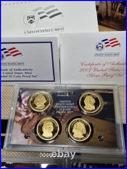2007-S Silver Proof Set 14 Coins 90% Silver $1.85 FV Original Box & COA US Mint