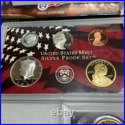 2007 S US Mint Silver Proof Set With Presidential Dollars Coins withBox & COA
