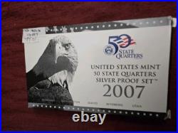 2007 Us Mint 50 State Silver Proof Quarters Coa, Orig Box Mint Luster Details
